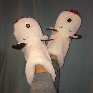 Fuzzy Reindeer Slippers